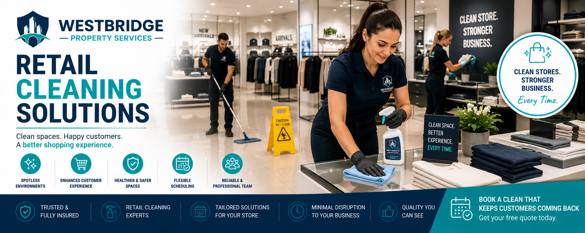 Retail Industry Cleaning Services by Westbridge Property Services Ltd